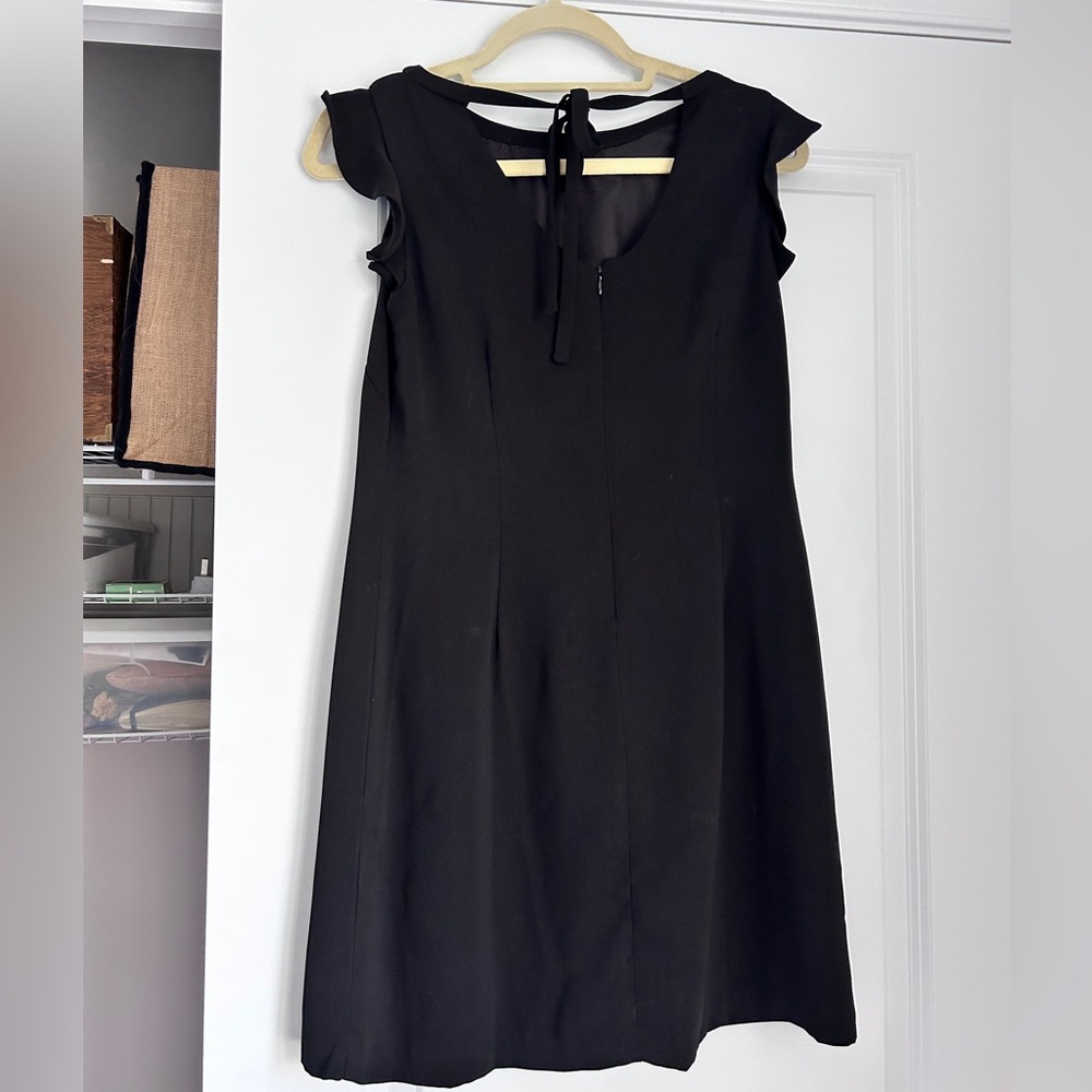 LOFT Black Mini Dress with Bow Detail in Back